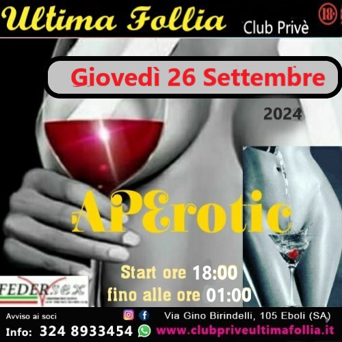 Giovedì 26 Settembre: APErotic