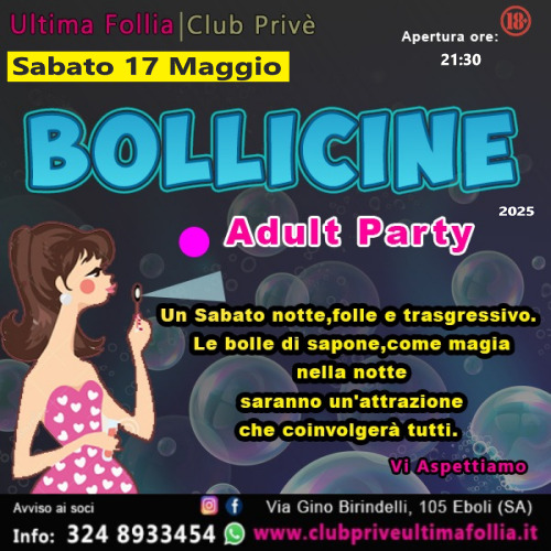 Sabato 17 Maggio: Bollicine Party