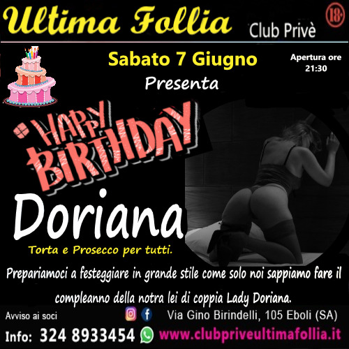 Sabato 7 Giugno: 🎉Happy Birthday Doriana 🎉