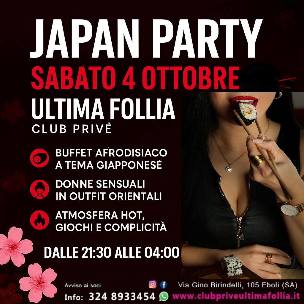 Sabato 4 Ottobre: ✨ Japan Party Night ✨