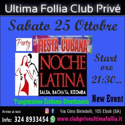 🔥 Ultima Follia presenta: Fiesta Cubana – Noche Latina 🔥