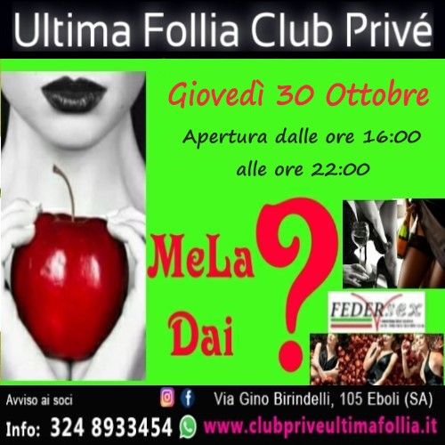 Giovedì 30 Ottobre: Mela dai?-Il Frutto Proibito 🍎