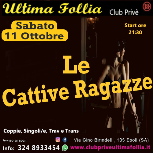 Sabato 11 Ottobre:✨Le Cattive Ragazze ✨