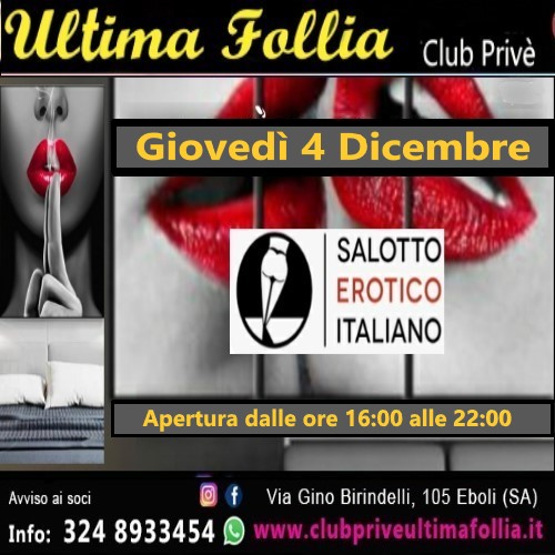 Giovedì 4 Dicembre: Il Salotto Erotico Italiano